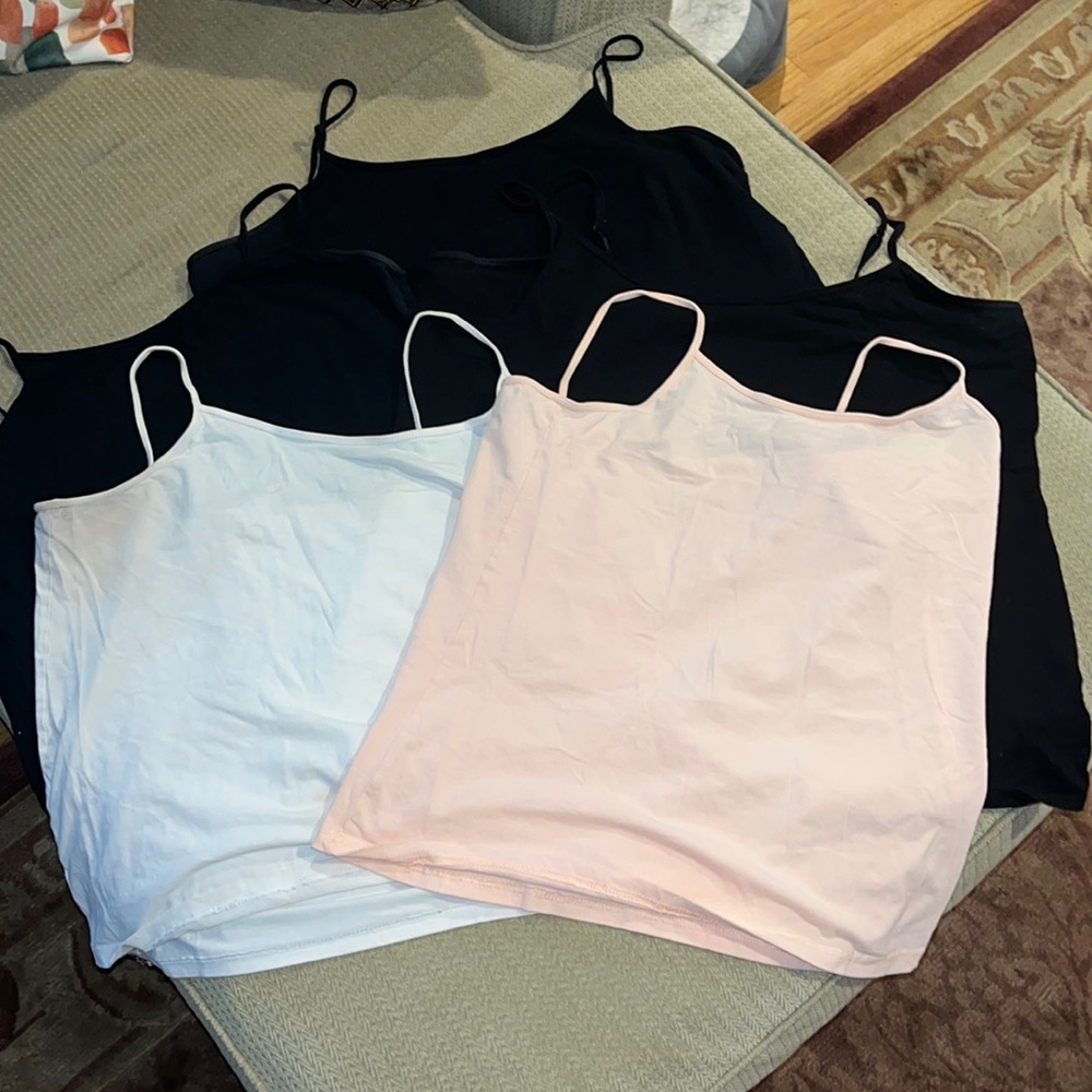 Plus size tank tops 1X - 3X black white pink old navy forever 21 spaghetti strap
